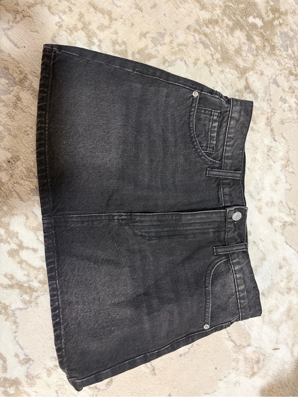 Altar'd State Black Denim Mini Skirt